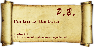 Pertnitz Barbara névjegykártya